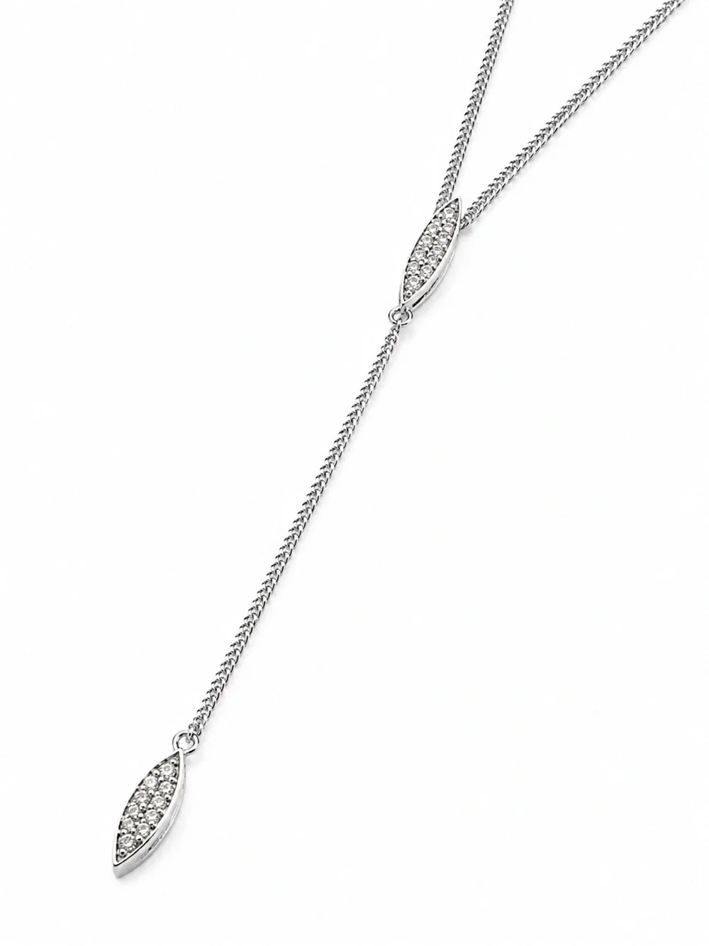Vince Camuto Silver Marquise Drop Lariat Necklace - NWT